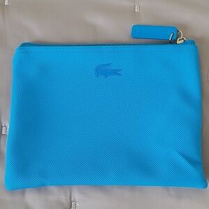 Lacoste Bright Blue Toiletry/Makeup Pouch with Crocodile Logo
